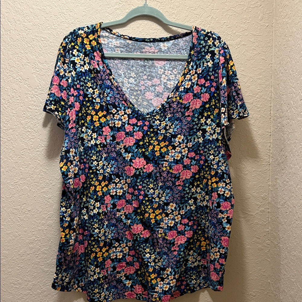 Torrid, Floral Slub T-Shirt, Size 3